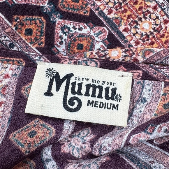 Show Me Your MuMu Lightning Bird Tunic Floral Boho Striped Lace Up Mini Dress M - Picture 15 of 16